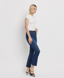 TUMMY CONTROL HIGH RISE RAW HEM KICK FLARE JEANS