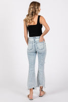 Petra High Rise Crop Bootcut Distressed Jeans