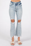 Petra High Rise Crop Bootcut Distressed Jeans