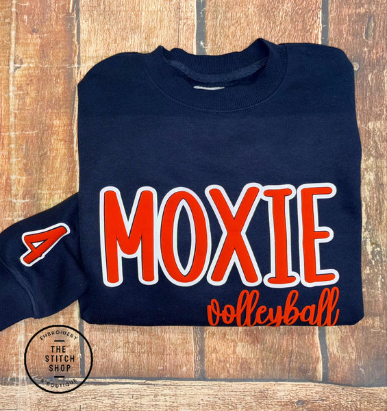 Moxie Volleyball Glitter Puff Comfort Colors Tee