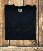 Broncos Black Tone on Tone Comfort Colors Tee