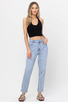 High Rise Mom Crop Skinny with Cuff