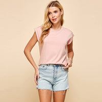 Solid Top With Short Sleeves