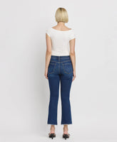 TUMMY CONTROL HIGH RISE RAW HEM KICK FLARE JEANS