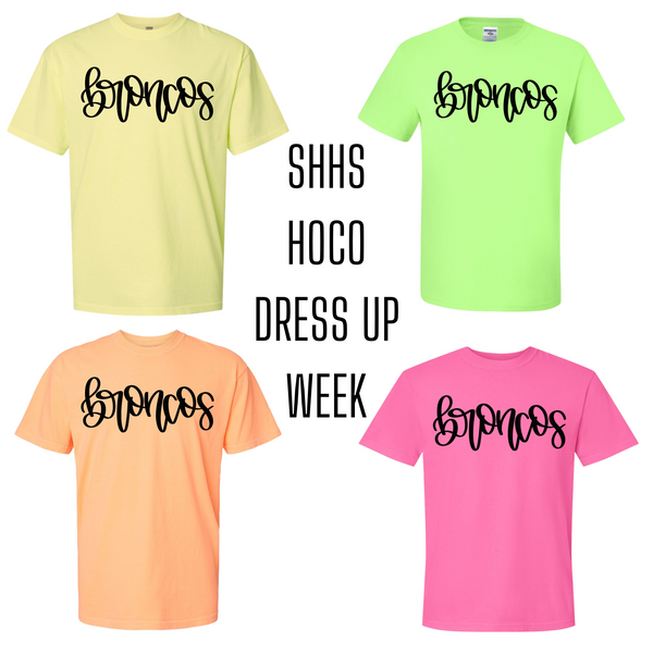 Neon Broncos HOCO Neon Dress Up Day Tee