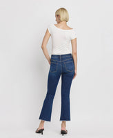 TUMMY CONTROL HIGH RISE RAW HEM KICK FLARE JEANS