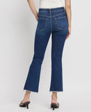 TUMMY CONTROL HIGH RISE RAW HEM KICK FLARE JEANS