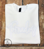 Glitter Puff White Tone Script Sweatshirt