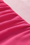 Women Textured Color Block Ruffled Sleeve Blouse