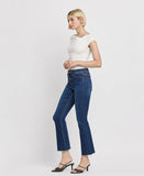 TUMMY CONTROL HIGH RISE RAW HEM KICK FLARE JEANS