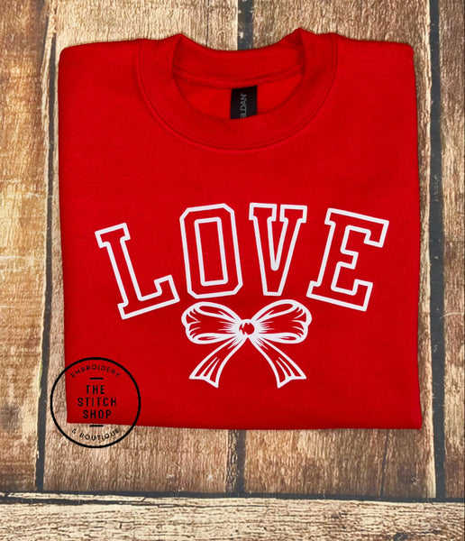 Love Bow Valentine Gildan Sweatshirt